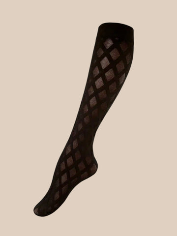 Smart knæstrømpe i mønster til plus size kvinden. De er fra Festival og i en behagelig microfiber kvalitet. 