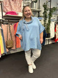 Bolette plussize tunika i lysblå blekvalitet  let og lækker blød tunika fra sigensgaard.dk