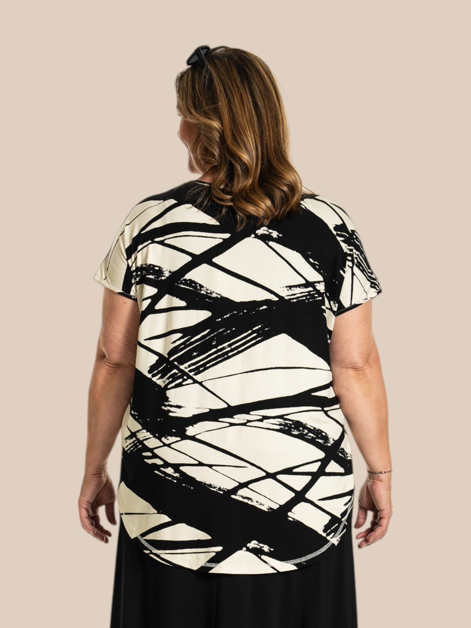 plussize gitte tshirt fra gozzip med print rummelig facon