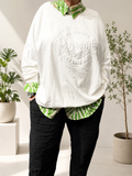 Lækker plus size bomuldssweatshirt som findes i mange forskellige farver. Den er dejlig rummelig i facon og kan bruges op til en str. 50+