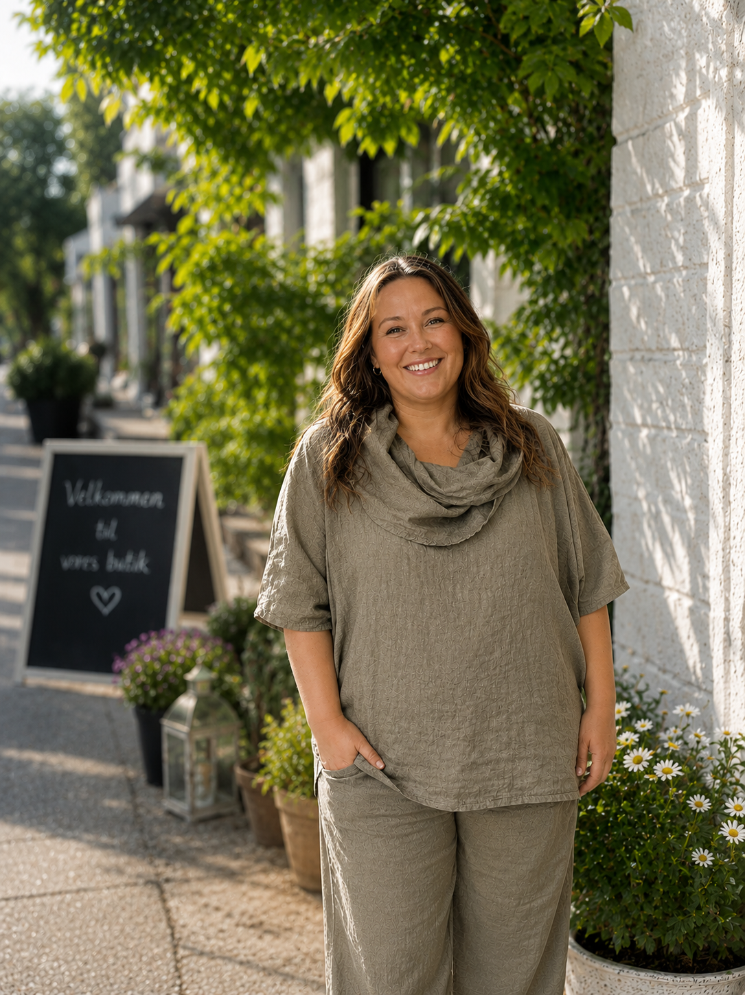 Smart plus size tunika i 100% hør. Den passer virkelig godt med vores Hulda hør stumpebuks, som er i samme kvalitet. Tunikaen her findes i et hav af forskellige farver.

Billedet er genereret vha. AI-teknologi for at vise tunikaen på en person. 