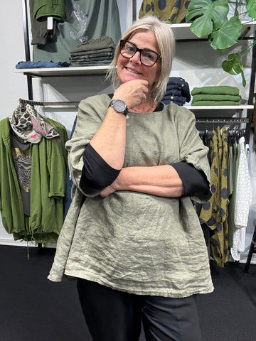 Sigensgaard linda hør tunika i army smart plussize 