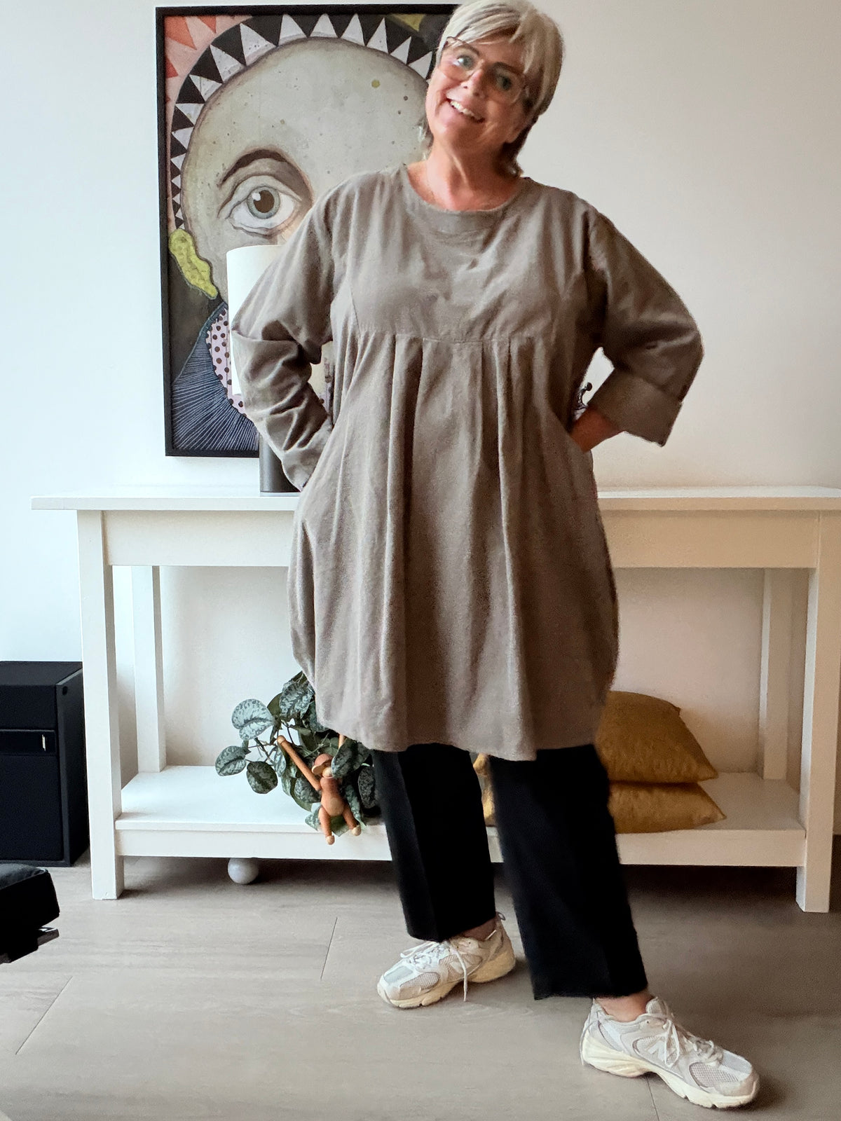 Fie plussize fløjlskjole