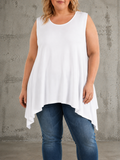 Smart top fra AKH. Den er god til plus size pigerne da den er i en flot A-facon, som er klædelig til de fleste. Den er rund i hals og er ærmeløs, så den kan bruges året rundt. 