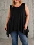 Smart top fra AKH. Den er god til plus size pigerne da den er i en flot A-facon, som er klædelig til de fleste. Den er rund i hals og er ærmeløs, så den kan bruges året rundt. 