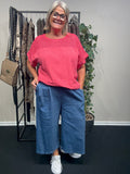 Bomulds T-shirt i pink plussize fra Sigensgaard.dk