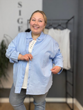 Basis skjorte til plus size kvinder. Denne er i en flot og klassisk lys blå farve.