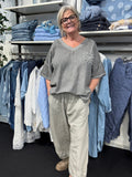 Merete tshirt i grå hør blanding tshirt pluspiger sigensgaard