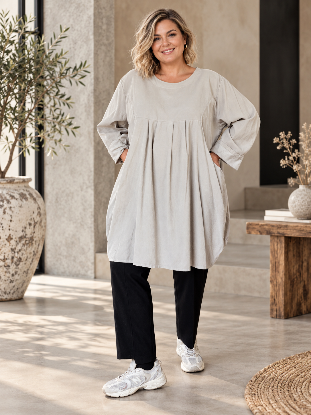 Fie plussize fløjlskjole