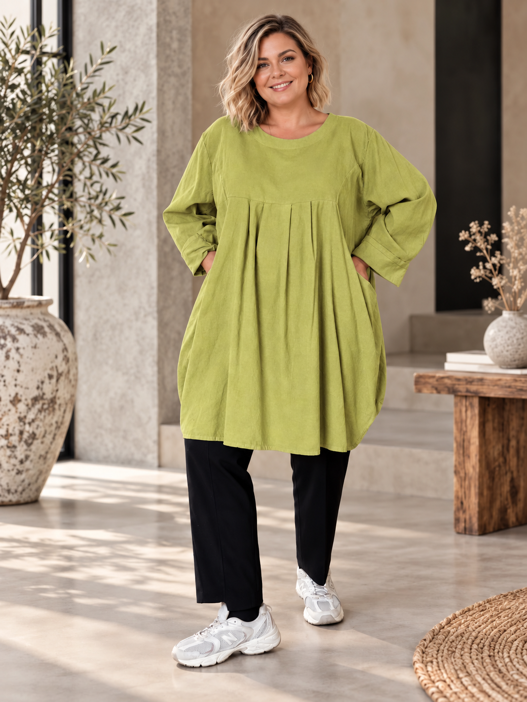 Fie plussize fløjlskjole