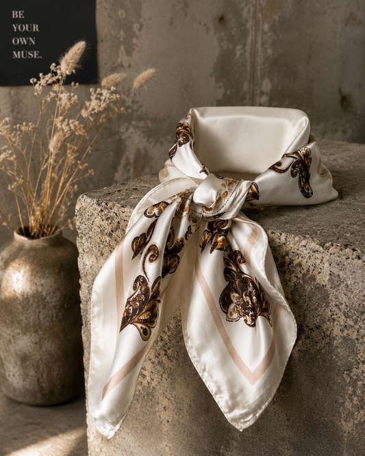 Olivia tørklædet i 100% polyester er en række tørklæder i forskellige designs. De er lavet til at tilføre en smule mere farve og spil til dine outfits.