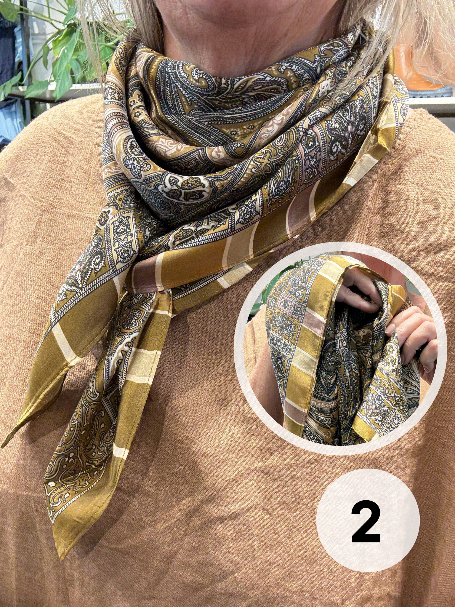 Polyester tørklæde som er perfekt til tilføje til dit sæt for at give lidt ekstra farve eller mønster. 