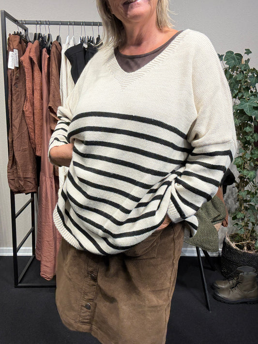 Let plussize  V-hals strik pullover fra sigensgaard.fåes som regel i flere forskellig farver.