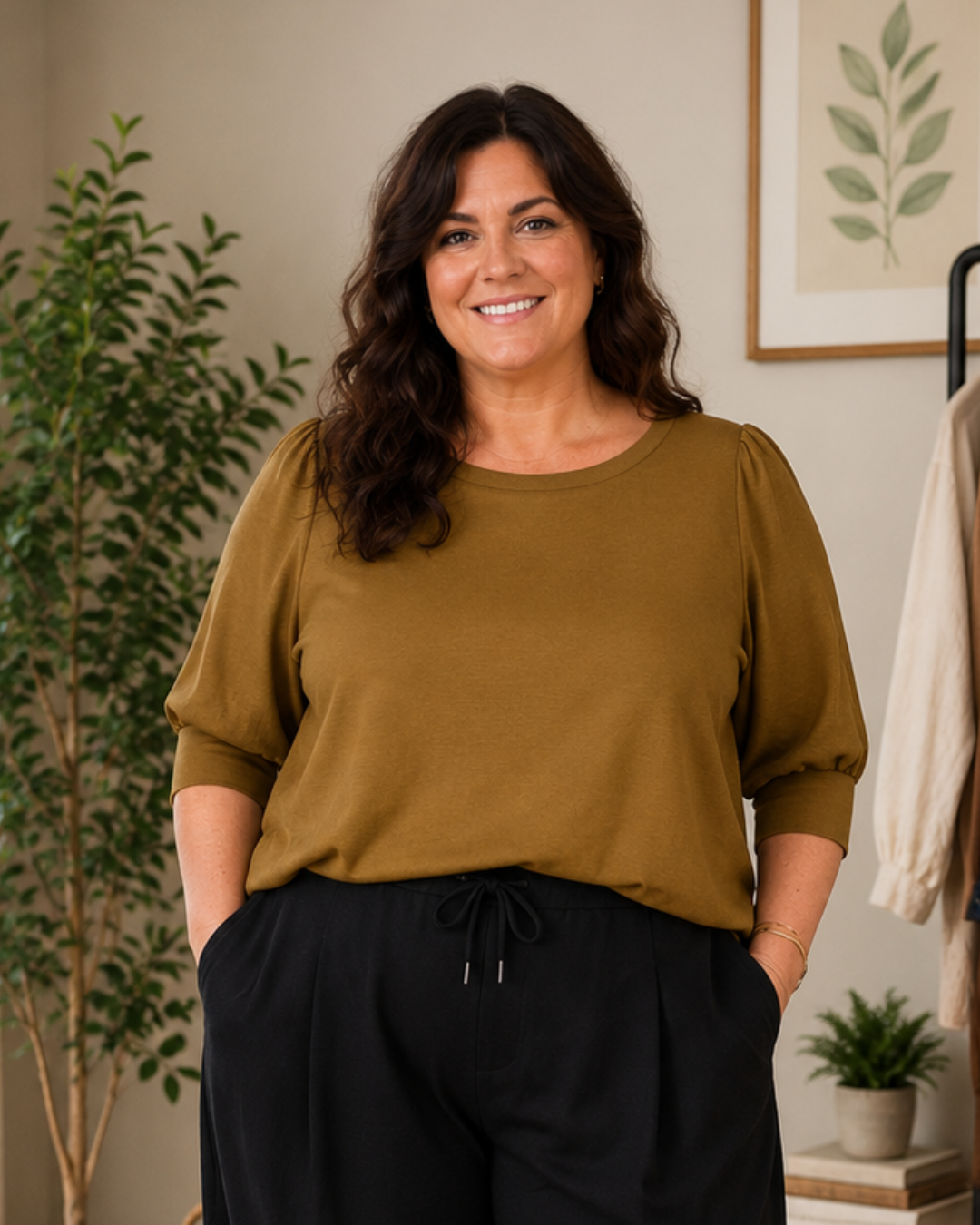 Lækker plus size bluse i den smørbløde Sabina kvalitet fra Wasabi. Det er den der passer til de kendte Sabina 2 