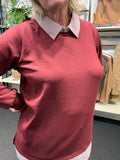sweatshirt med en snyde krave under let at bruge da man ikke skal have noget under plussize fra Sigensgaard.dk