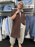 sia 5 lang plussize brun skjorte kort ærme