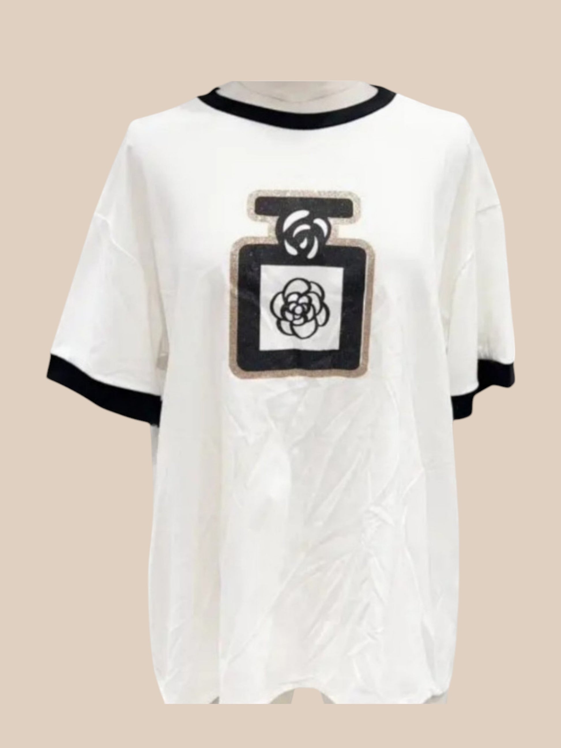 sommer tshirt hvid chanel til plusstørrelser fra sigensgaard
