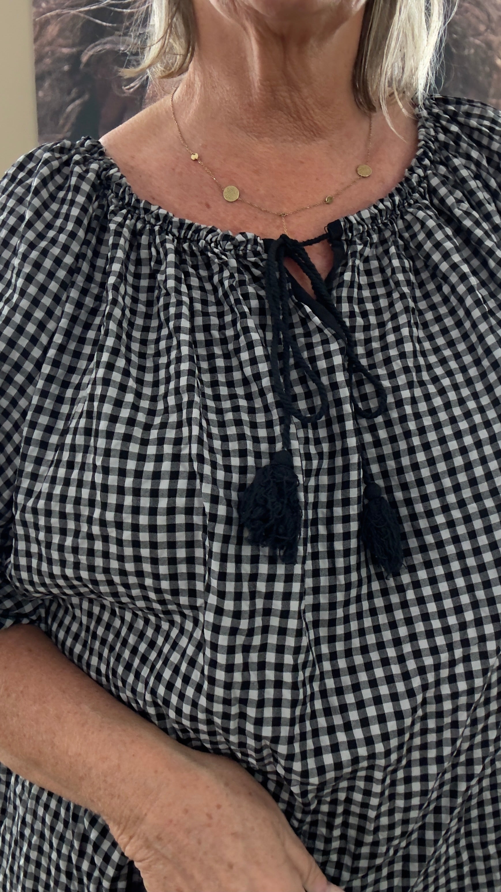 Addy plussize  ternet tunika i sort og hvid