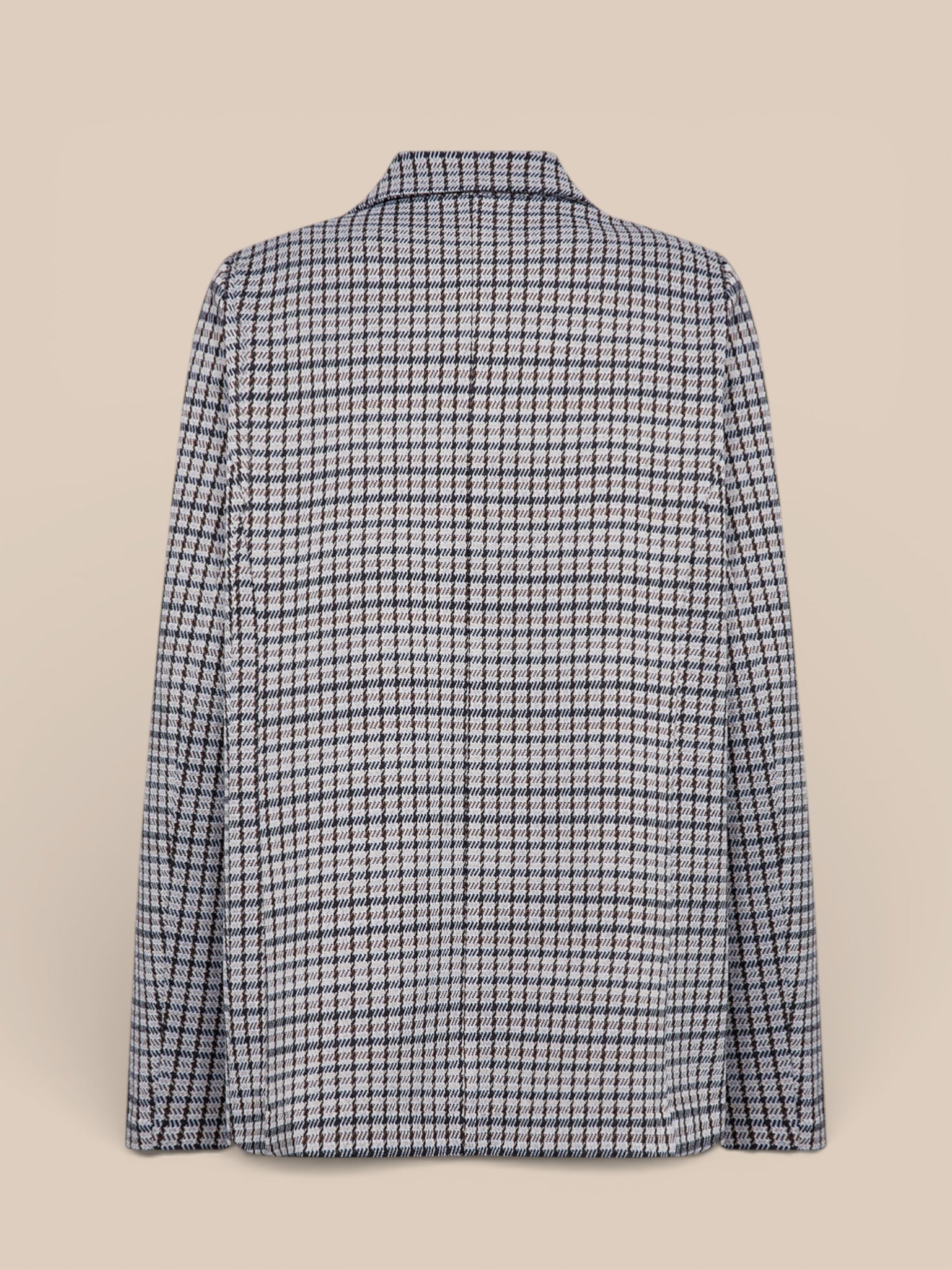 WA-SENADA 1 blazer med klassisk revers, to knapper og houndstooth-print i genanvendt polyester med let stræk.