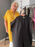 wasabi sia 5 oversize plussize viskose skjorte gennem knappet og med kort ærme,let kvaitet.