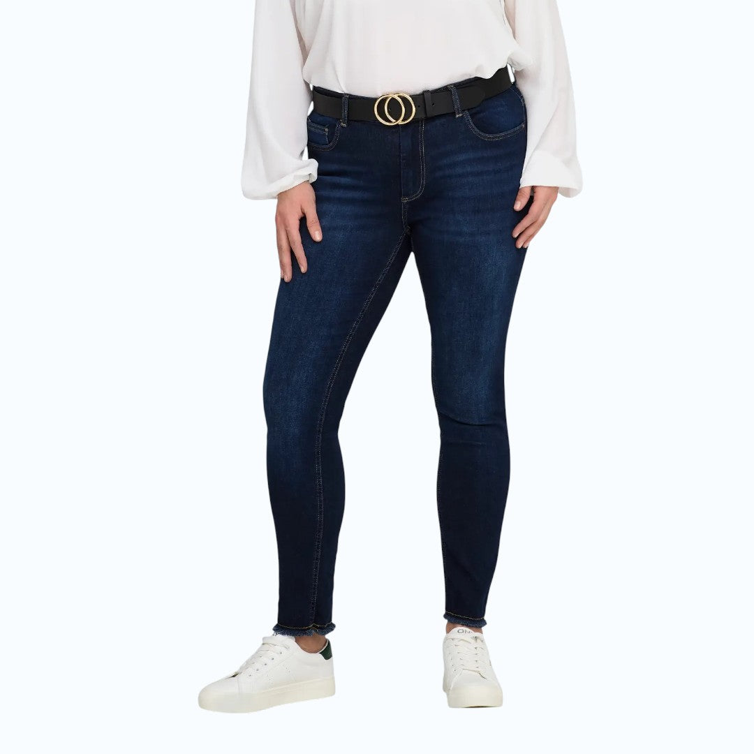 "Plus size Carwilly stramme jeans i blå denim med tætsiddende pasform."