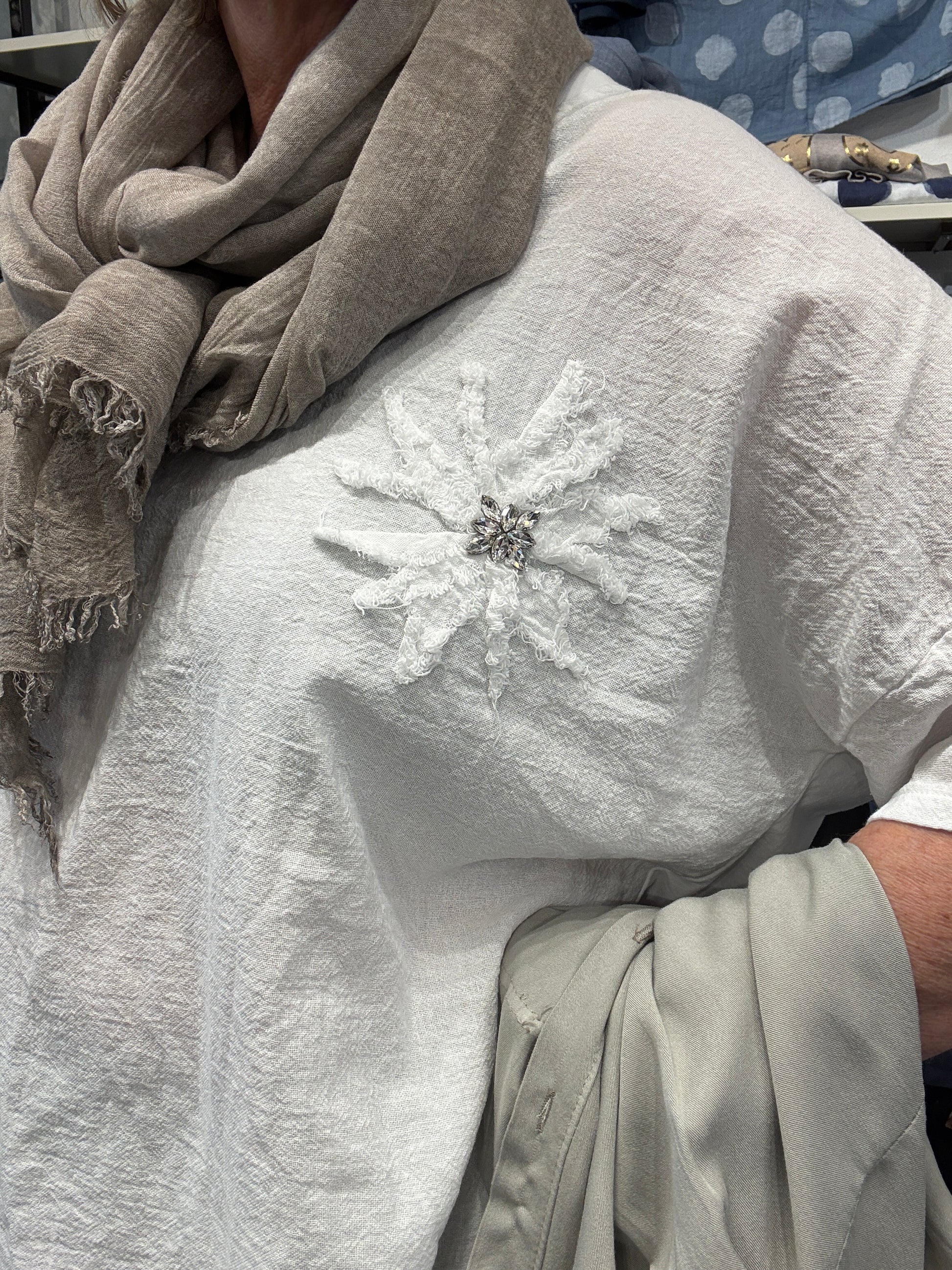 merete tshirt i hvid hør bomuld store størrelser sigensgaard.