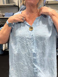 Maren bomulds tunika split hals og kort ærme plussize hos sigensgaard.dk